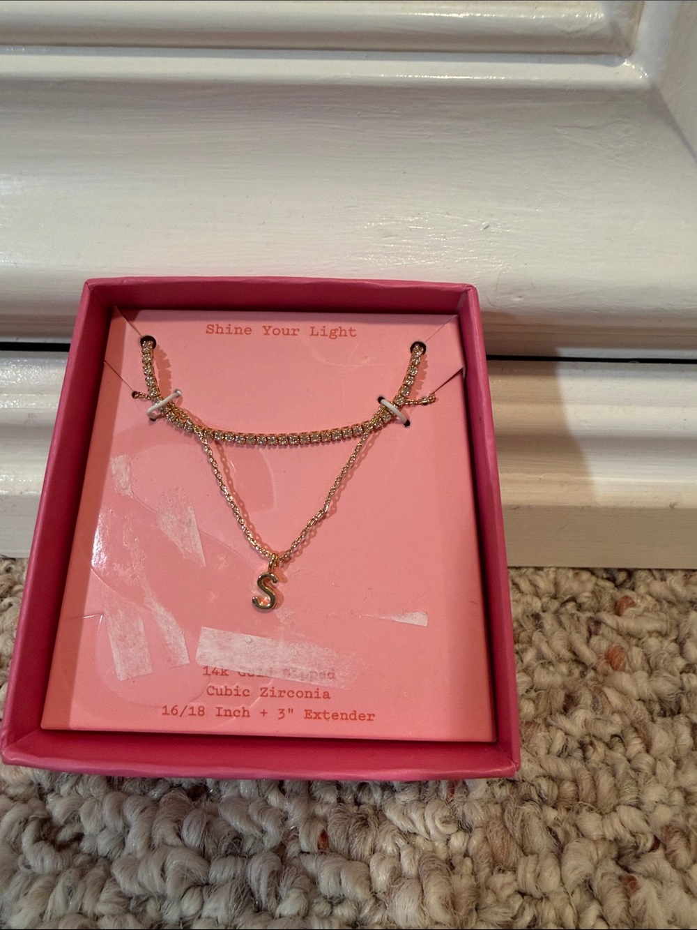 a new day Gold-Tone Layered Initial 'S' Necklace